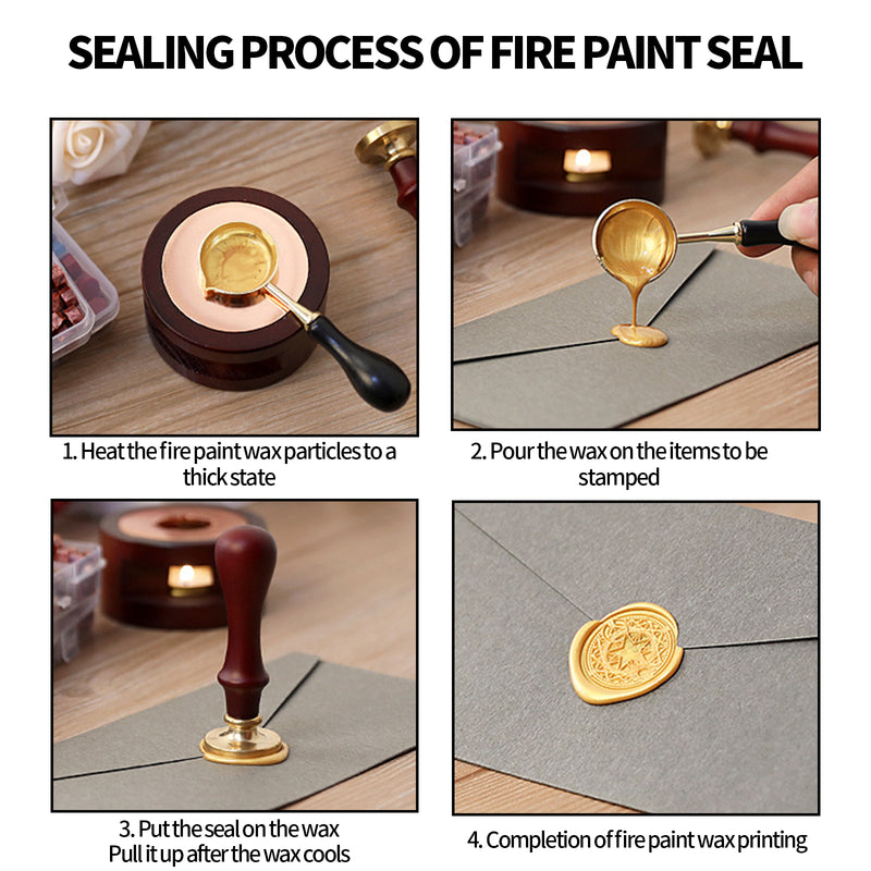 Vintage DIY Octagonal Sealing Wax Tablet Seal Stamp Wax Beads Wedding Wax