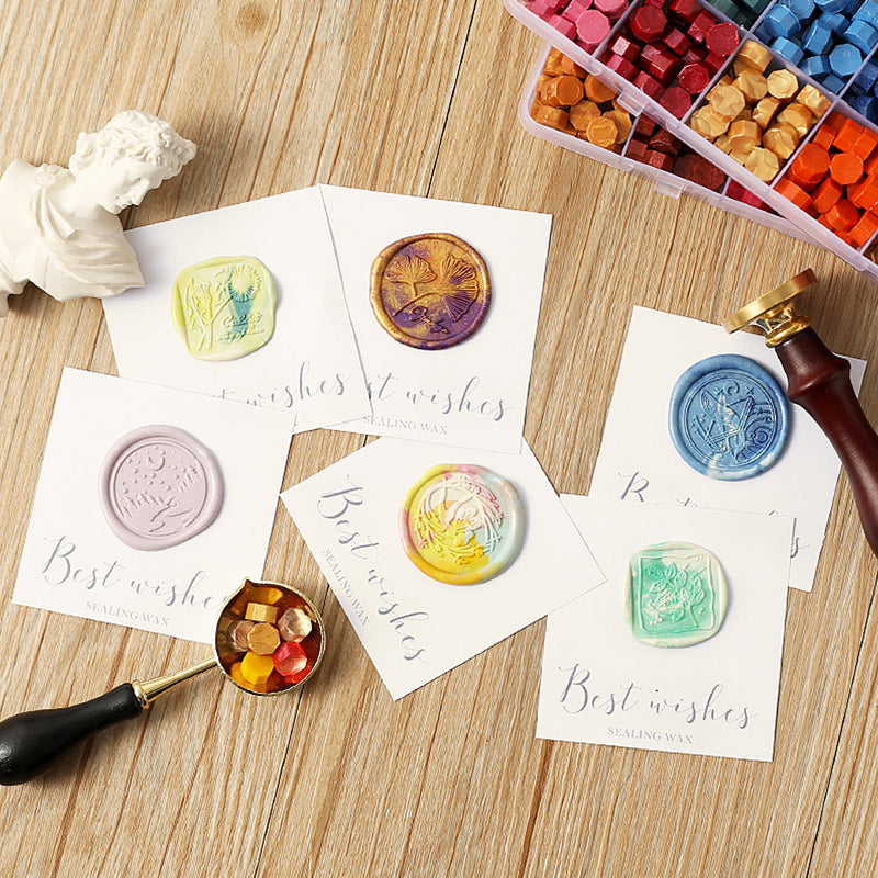 Vintage DIY Octagonal Sealing Wax Tablet Seal Stamp Wax Beads Wedding Wax